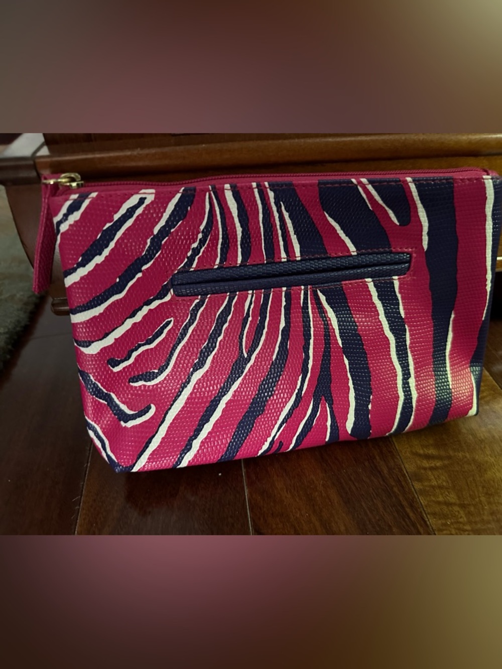 Estée Lauder Makeup Bag Pink Purple Pocket Zipper NWOT